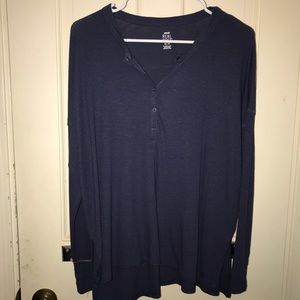 Aerie Oversized Light Blue Henley Top